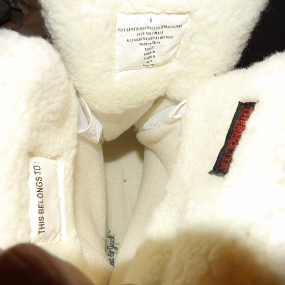 Cat & Jack Lined Winter Boots White with Pink Laces Size 5 - Picture 8 of 8